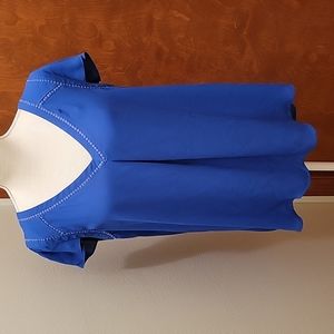 Anthropologie Maeve Cobalt Blue Cap Sleeve V-Neck Blouse in size 8